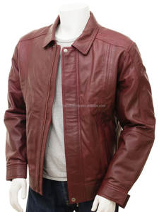 เสื้อแจ็กเก็ตหนังสำหรับนักขี่มอเตอร์ไซค์,แจ็กเก็ตหนังสีน้ำตาลแบบลำลองมีซิปทรงสลิมฟิตสำหรับไบเกอร์แจ็คเก็ตหนังสำหรับไบเกอร์ - Product Image 2