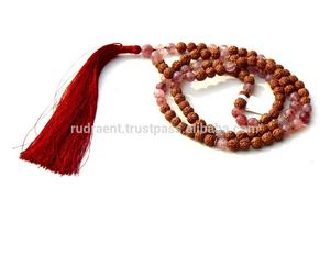 8 mm Naturel Fraise Quartz Pierres Précieuses Perles De Prière 108 Mala Chapelet Long Élégant Diamant Perle Chaîne Yoga Méditation Cadeau - Product Image 4