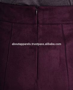 Falda Lápiz de Cuero y Gamuza con Cintura Baja para Mujer, Diseño de Moda, Falda Corta de Invierno, Talla Grande, Color Borgoña Sólido, Estilo Línea A - Product Image 6