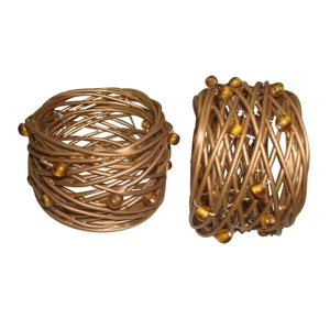 Porte-serviettes en métal rond de serviette en fil doré pour le camping et les occasions en plein air - Product Image 1