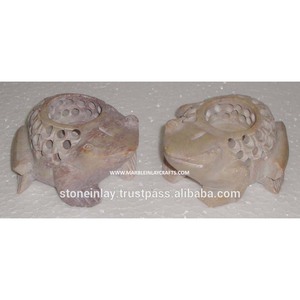 Soapstone Antique Frog Design Candle Stand - Product Image 1