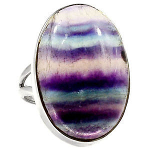 Bague fluorite ovale ronde poire carré fantaisie rectangle inde pierre précieuse naturelle cabochon de pierre en argent sterling 925 - Product Image 2