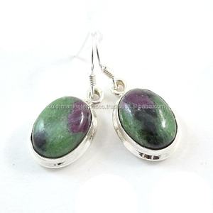 925 Silver Rainbow Moonstone Earring Stylish Jewelry Solid Sterling Silver Plated Bohemian Style Fashionable Rainbow gemstone - Product Image 2