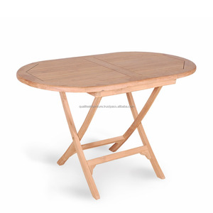 High Quality Mandalika Teak Wood Oval <b>Folding</b> <b>Table</b> Waterproof UV-Resistant Finish 2-Year Warranty for Outdoor Use Indonesia - Product Image 1