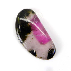 Pastèque Tourmaline 11.55 cts 24x14mm Cabochon Fantaisie faisant des bijoux IG11213 - Product Image 1