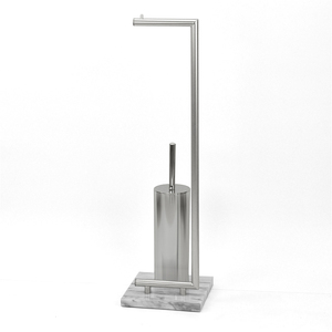 Support de rouleau de toilette en forme de 7, avec porte-brosse, noir mat - Product Image 4