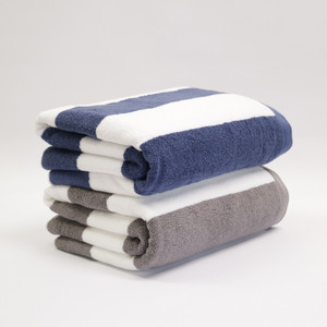Venta al por mayor 100% algodón Cabana Toallas de playa por Avior Industries PVT LTD 1 lado terciopelo rayas patrón absorbente característica hecha India - Product Image 4