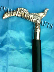 Mango de cabeza de pavo real de latón con palos de madera para caminar, bastones para caminar para ancianos, bastones de madera con mango de pavo real de latón - Product Image 3