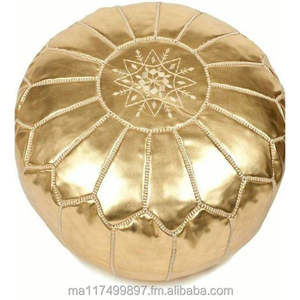 Stunning Moroccan 100% GENUINE <b>Leather</b> Ottoman <b>Poufs</b> - Product Image 3