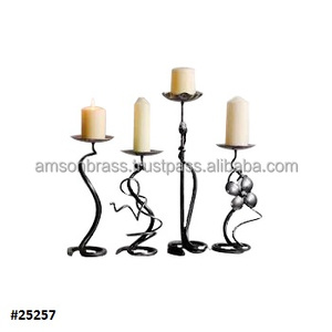 SET of 3 <b>Candle</b> <b>Holder</b> <b>Floor</b> Mount Candlestick Wedding Party Decoration Handmade Iron Wire Beautiful Design - Product Image 3