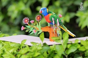 Carte de perroquet d'impression colorée vietnamien fait à la main 3D Pop Up carte artisanat en gros - Product Image 4