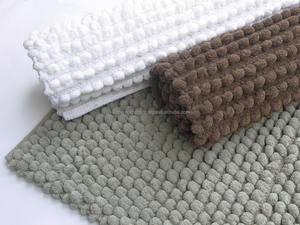 Classic High Quality Two-Piece Bath <b>Mats</b> Set Comfortable Soft Cotton with Beautiful Solid Pattern Design - Product Image 3