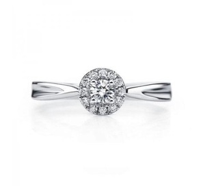 Real Diamond Solitaire Ring with White Accents | 14K White Gold Engagement Ring for Women | Luxury Bridal Wedding Jewelry Gift - Product Image 1
