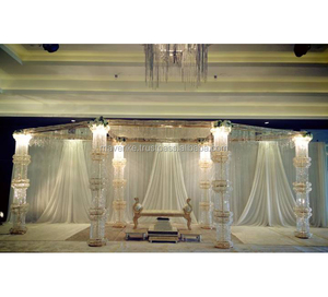 Cristal mariage Mandap événement et fête décoration fournitures haute qualité blanc mariage scène Royal mariage mandap - Product Image 1