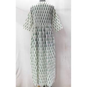 Vestido estampado de bloques florales de algodón suave hecho a mano, Vestido largo de verano, ropa de fiesta, vestido de túnica superior para mujer, Bohemia túnica, ropa de Festival - Product Image 2