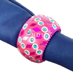 Rond de serviette en métal pour restaurant, hôtel, restauration, rond de serviette en mosaïque de cristal utilisé pour les mariages et autres fêtes, vaisselle - Product Image 4