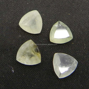 Piedra preciosa Natural prehnite, 7x7mm, trillón de corte, 1,1 cts, suelta, para joyería - Product Image 1