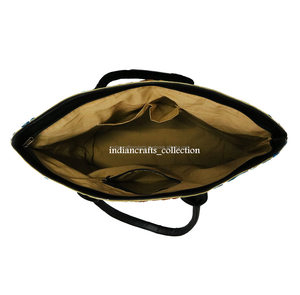 Suzani-Bolso de mano con asa de cuero bordado para mujer, bandolera india, bolso de playa Hippie - Product Image 5