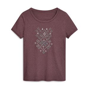 <b>Women's</b> Casual Knitted 100% Cotton Short Sleeve T-<b>Shirts</b> Customizable Logo Applique Embroidery Print Pattern Diamond Terry Mesh - Product Image 1