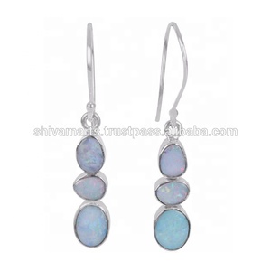 2024 New Trending Hot 925 Sterling <b>Silver</b> Australian Opal Gemstone <b>Earring</b> Gold Plated Wedding Jewelry <b>Pearl</b> Main Fashion Gift - Product Image 2