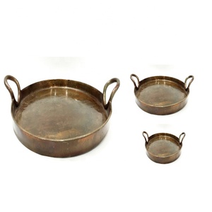 Restaurants & Hotels Supplies Copper Metal Food Display Serving Tray Home Wedding Party Decoration Fruits Platter - Product Image 6