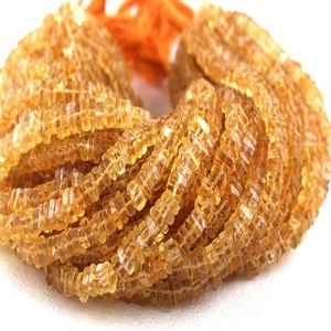 Cuentas Heishi de citrino Natural de 16 pulgadas, Gema suave de forma cuadrada, fabricante auténtico de alta calidad, venta al por mayor - Product Image 6
