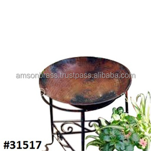 Décoration de bain d'oiseaux, sur pied, métal pur, cuivre, pour jardin - Product Image 5