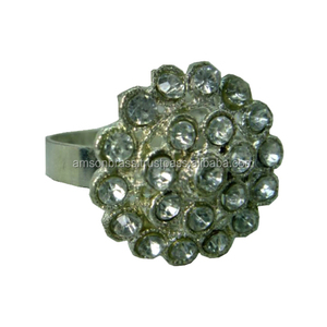 Qualité supérieure Taille personnalisée Cristal Diamant Aluminium Rond de serviette Forme ronde Rond de serviette pour les mariages - Product Image 4