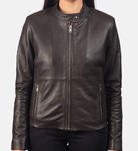 Chaqueta de Otoño Invierno para mujer personalizada de fábrica 100 por ciento de cuero de oveja ropa de moda abrigos de poliéster - Product Image 4