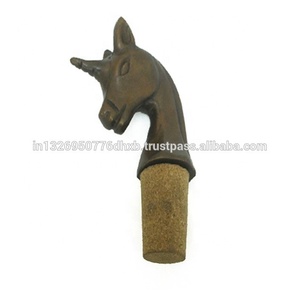 Tapón de vino de metal con temática de unicornio con logotipo personalizable hecho de madera y corcho para bodas caseras, restaurantes y hoteles - Product Image 2