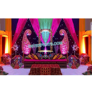 Sangeet Stage <b>Decoration</b> With Beautiful Umbrellas Asian <b>Mehndi</b> Stage <b>Decoration</b> Indian Wedding Stages Decor - Product Image 1