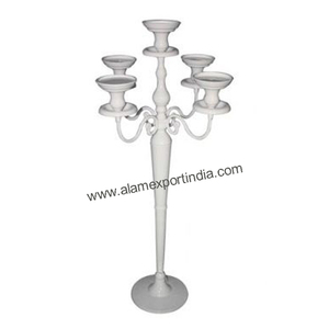 Best Quality White Aluminum Five-Arm <b>Candelabra</b> New Latest Design for Home Wedding Tabletop Centerpiece & Decorations Price - Product Image 1