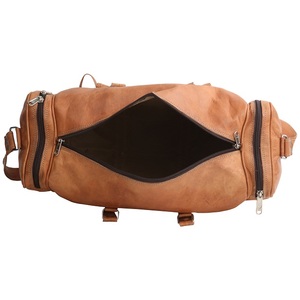 Sac de voyage en cuir de chèvre, sac décontracté, véritable fabrication artisanale, sac de voyage vintage, sac de week-end en cuir de chèvre, 20 pouces, Aryan Exports - Product Image 6