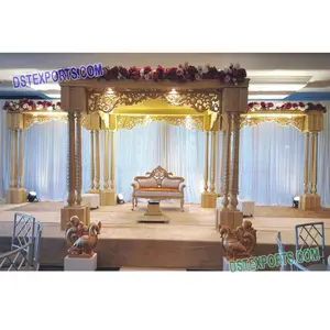 Hermosa boda Triple Pilar Mandap Boda Mandap Decoración Mandap para boda real - Product Image 1