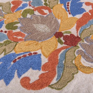 Floral Embroidered Designer <b>Cushion</b> Cover <b>Indian</b> Decorative Pillow Cover Square Custom Pillow Case - Product Image 3