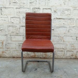 Silla de restaurante de cuero industrial vintage, silla de oficina moderna con respaldo alto y marco de metal, silla de comedor de altura ajustable - Product Image 6