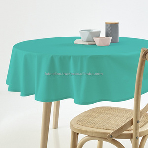 Elegante mantel de algodón redondo de 2m de diámetro para uso en restaurante mejora la experiencia gastronómica con cubierta de lino - Product Image 1