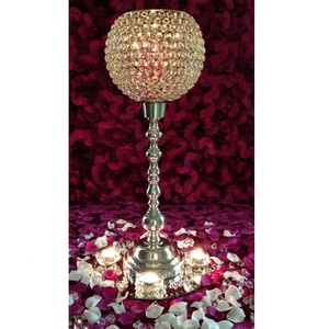 Candelero de cristal alto hecho a mano con globos de cristal para decoración del suelo del hogar, entrada de boda, Navidad hecha de Metal - Product Image 1