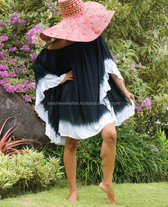 Manufacturer of Light Weighted Designer Beachwear of Women's Rayon Tie Dye Short <b>Kaftan</b> <b>Beach</b> <b>Cover</b> <b>Ups</b> Poncho Caftan - Product Image 1