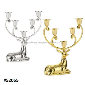 Candelabro de decoración con asta de Reno con acabados plateados, para decoración del hogar - Product Image 3