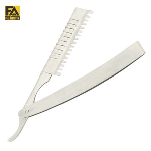 Rasoir à lame unique pliable en acier inoxydable pour le rasage du visage et du corps avec manche en plastique et en bois - Product Image 1