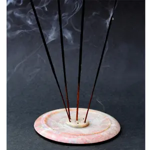Pietra naturale indiana pietra ollare fatto a mano rotondo supporto per incenso supporto per bastoncini di incenso bruciatore in resina per raccoglitore di cenere