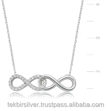 Wholesale 925 Sterling Silver Women Infinity Love Pendants Necklaces