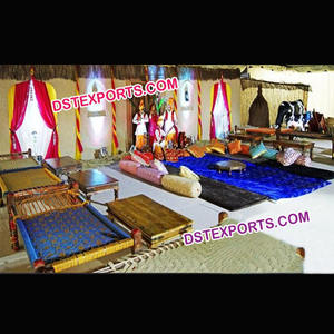 ชุดรูปแบบหมู่บ้าน punjabi ตกแต่งเวทีงานแต่งงานดีไซน์ใหม่ยอดนิยมขายส่งสไตล์ punjabi รูปปั้นติดตั้งบนเวทีสหรัฐอเมริกา - Product Image 1