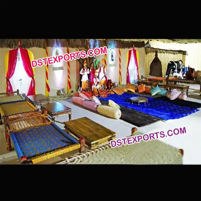 Punjabi village theme | Asian wedding decor, Decorating services, Asian  wedding