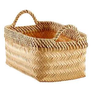 Cesta de bambu eco friendly para decoração, cesta de bambu de segurança para decoração de casa, armazenamento de frutas e lavanderia, feita à mão no vietnã