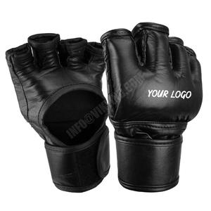 MMA-guantes de cuero de vaca personalizados para adultos/niños, guantes de medio dedo con Logo y etiqueta, mma - Product Image 4