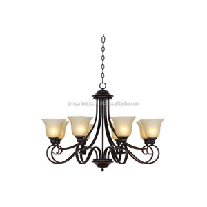 Candelabro de hierro forjado de Metal para decoración de Hotel y restaurante, lámpara negra de 8 luces decorativas - Product Image 1