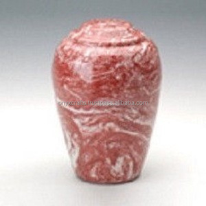 Urna funeraria Premium de suministros de cementerio de calidad de mármol rojo rosa de estilo americano - Product Image 1