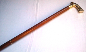 Bâton de marche en bois pliable sur mesure avec poignée en laiton/canne de marche en bois avec poignée en métal en laiton - Product Image 3